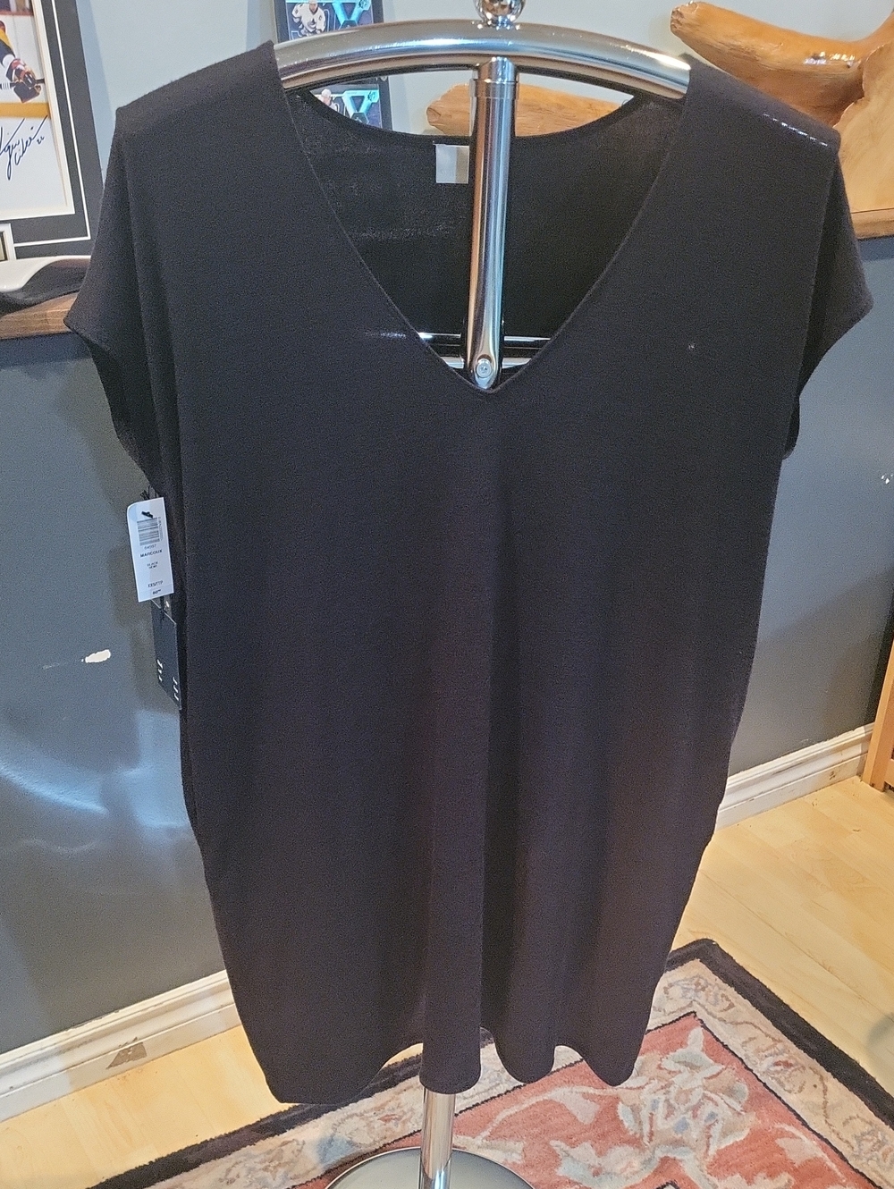 Wilfred Black V-Neck Marcoux Dress